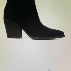 Ganni Western Style Booties in Balck Suede Made in Italy Size 38